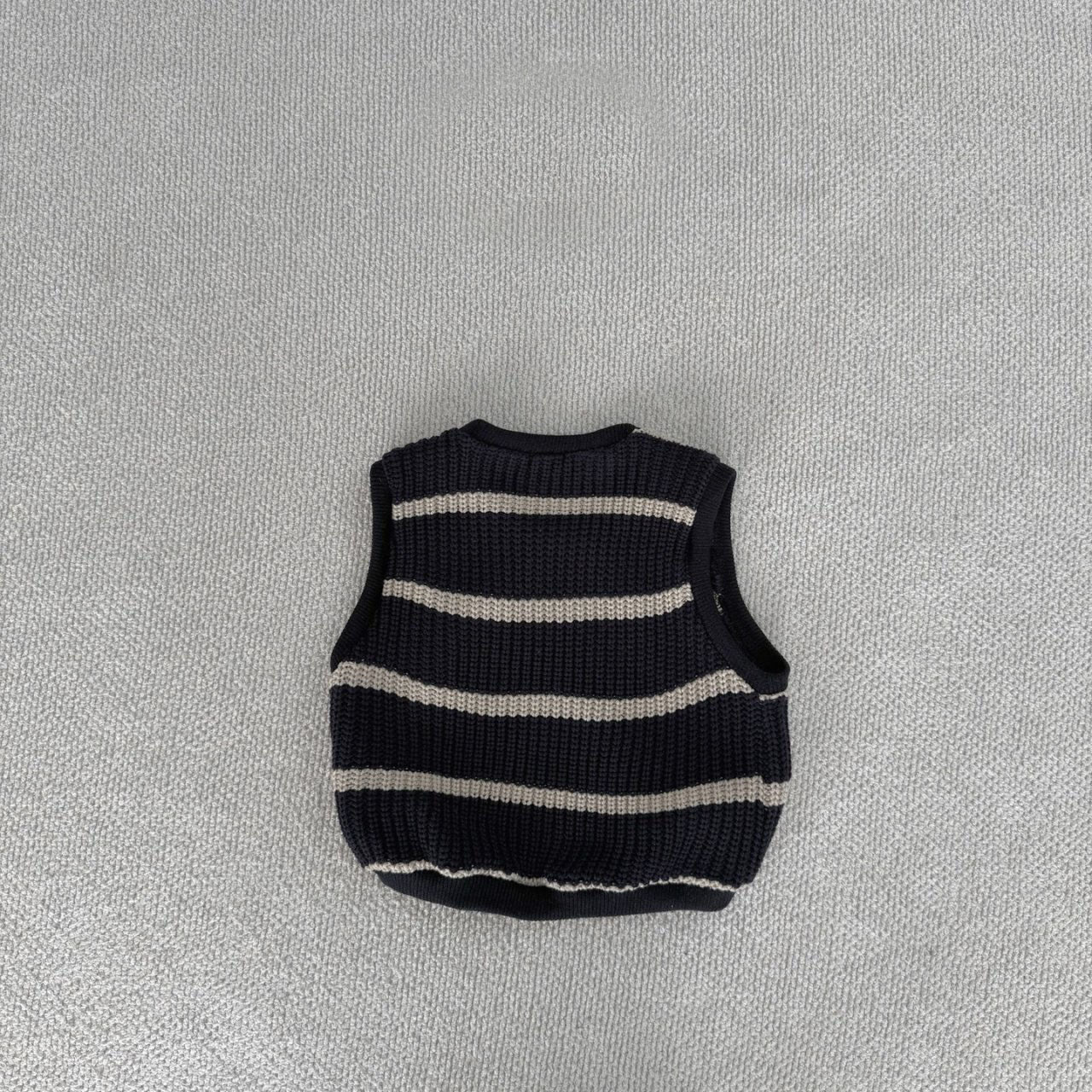 [BABY] knit vest (striped navy)