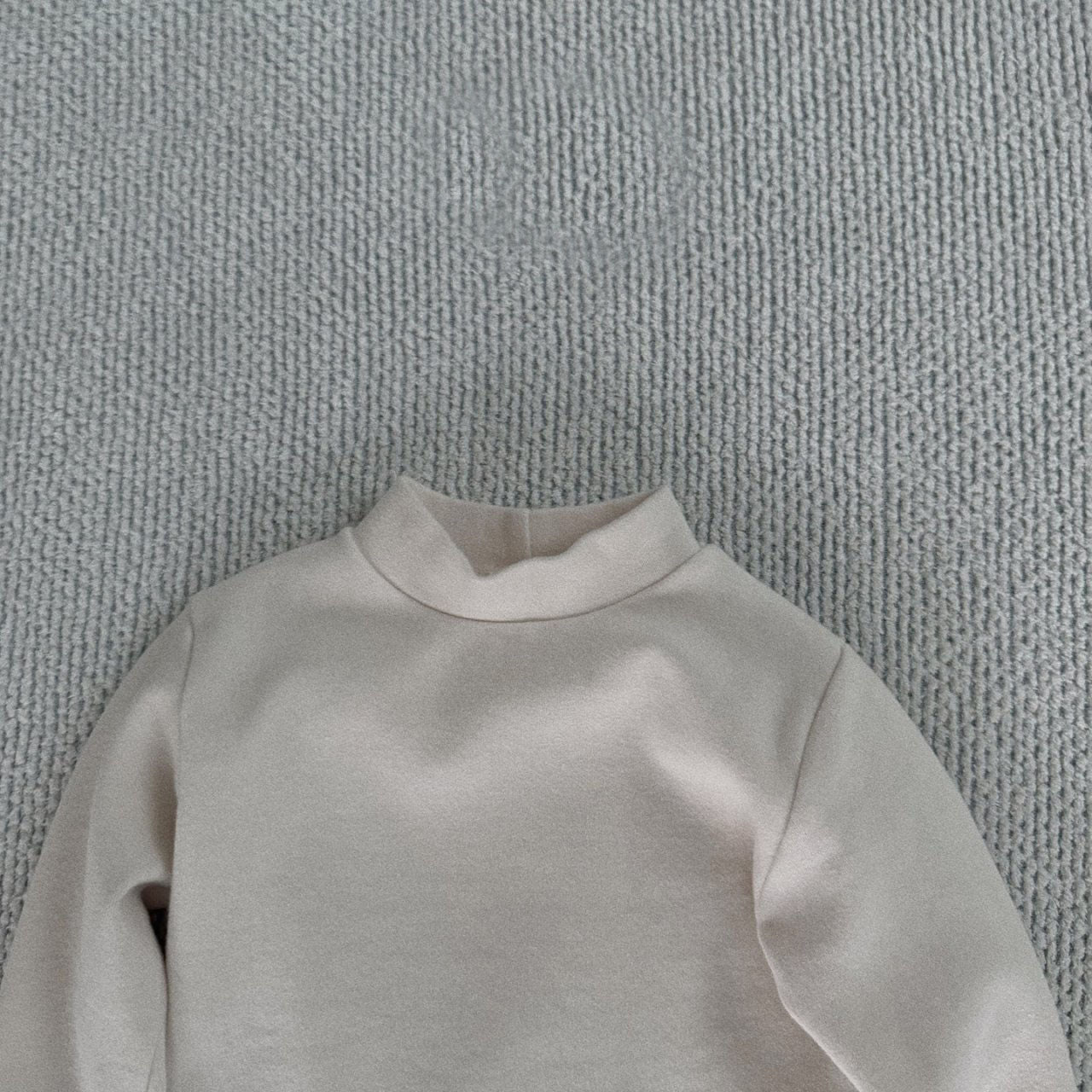 [BABY & TODDLER] solid mock neck tee (cream)