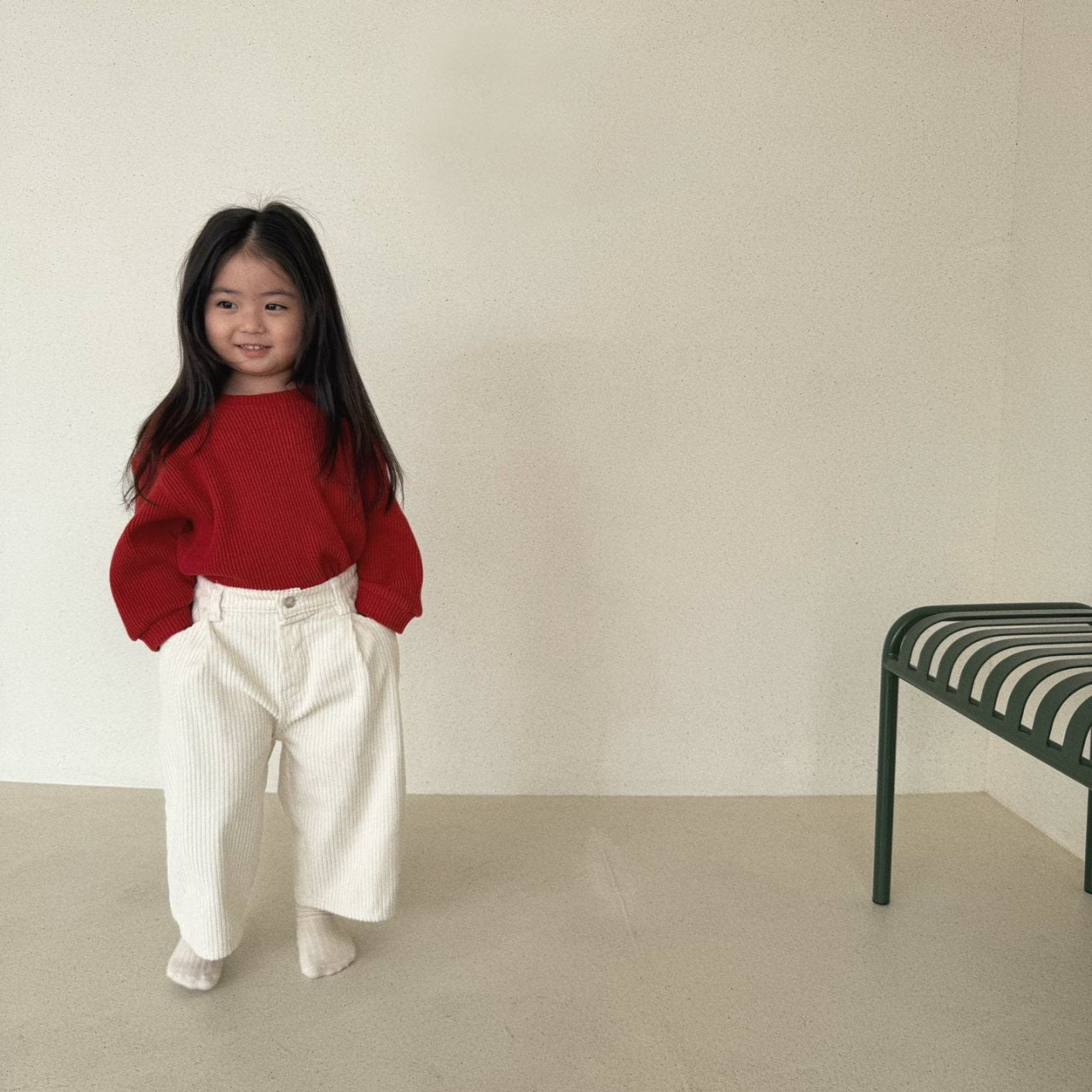 [TODDLER] corduroy pants (cream)