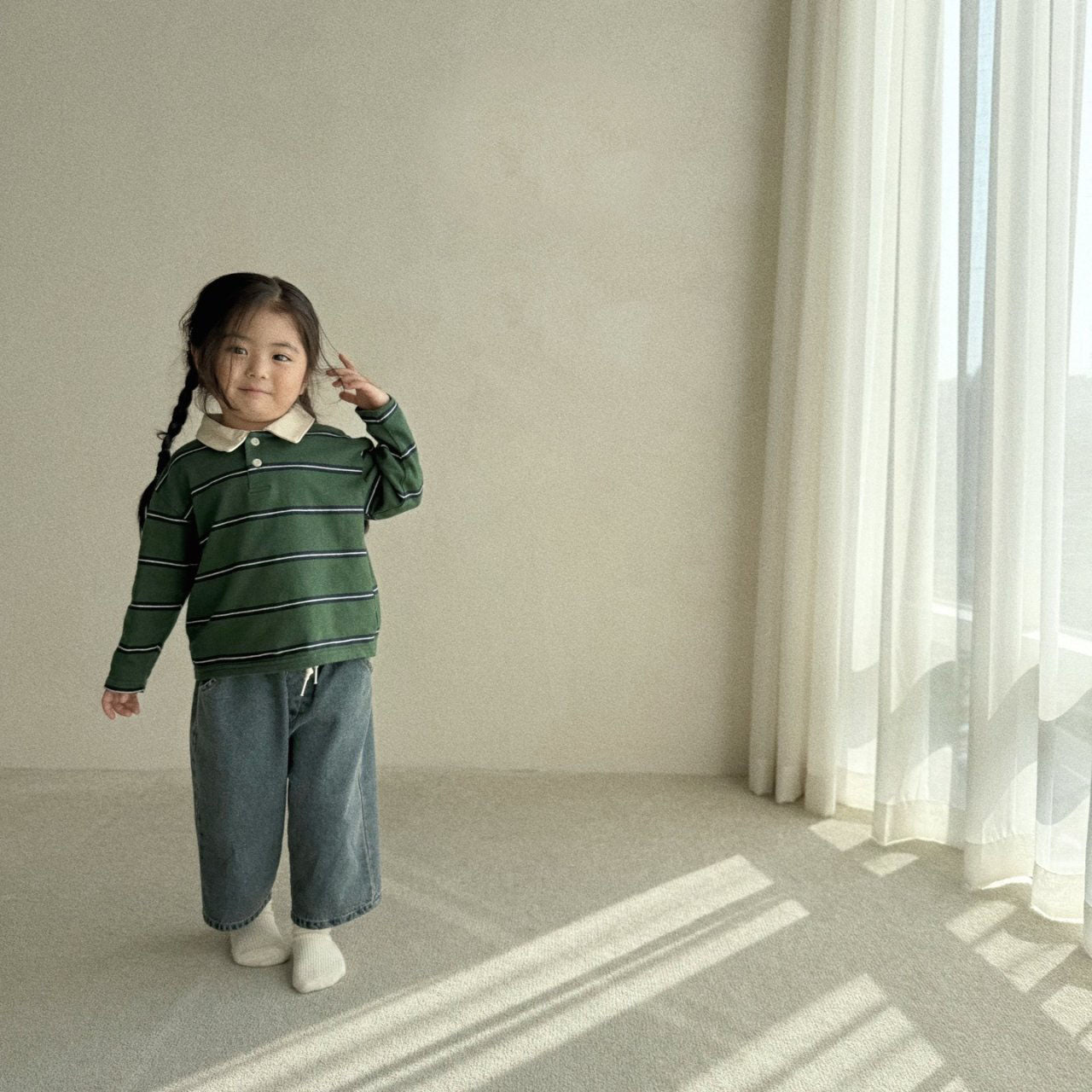 [BABY] striped tee (green)