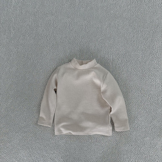 [BABY & TODDLER] solid mock neck tee (cream)