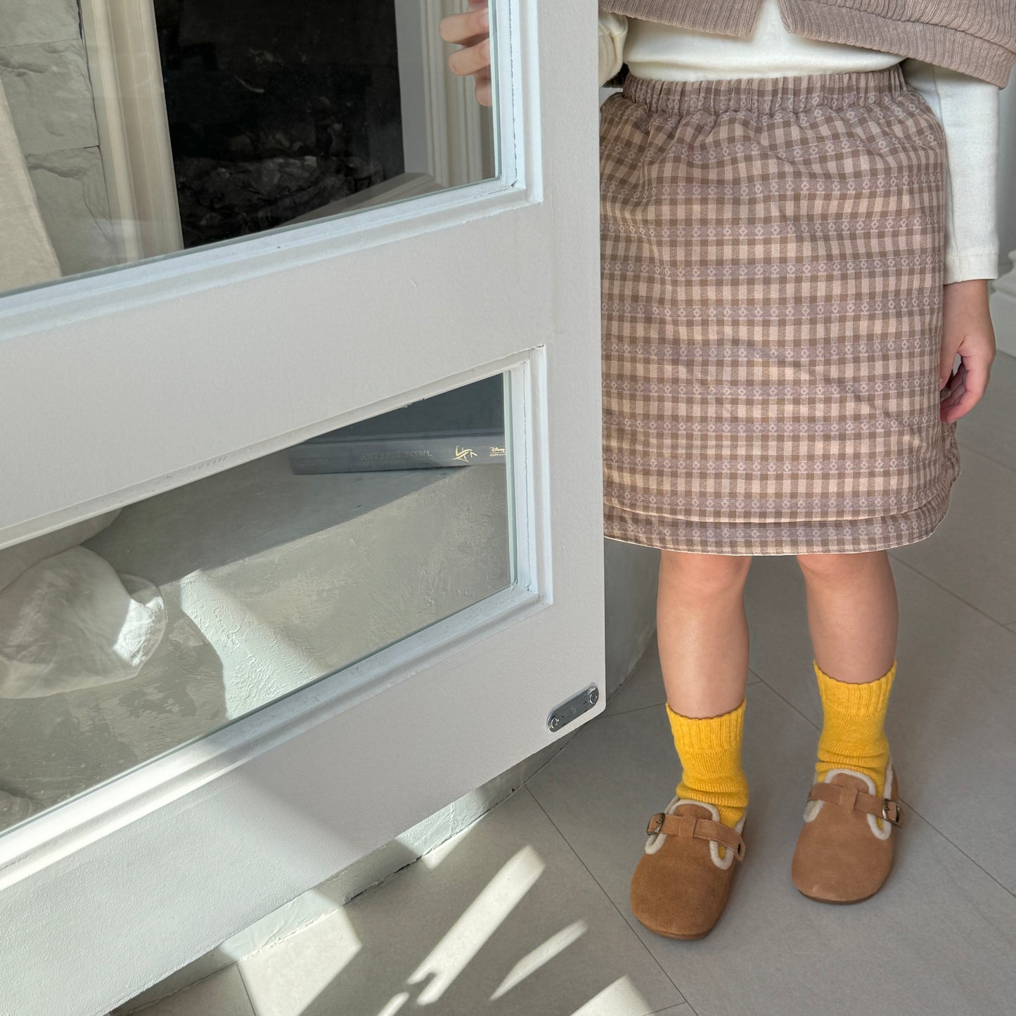 [TODDLER] reversible bond skirt (brown & beige)