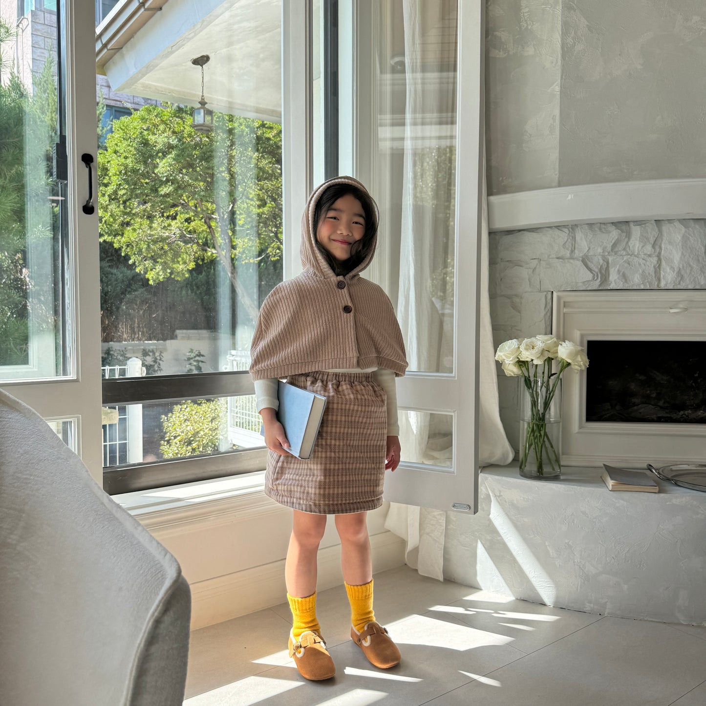 [TODDLER] reversible bond skirt (brown & beige)