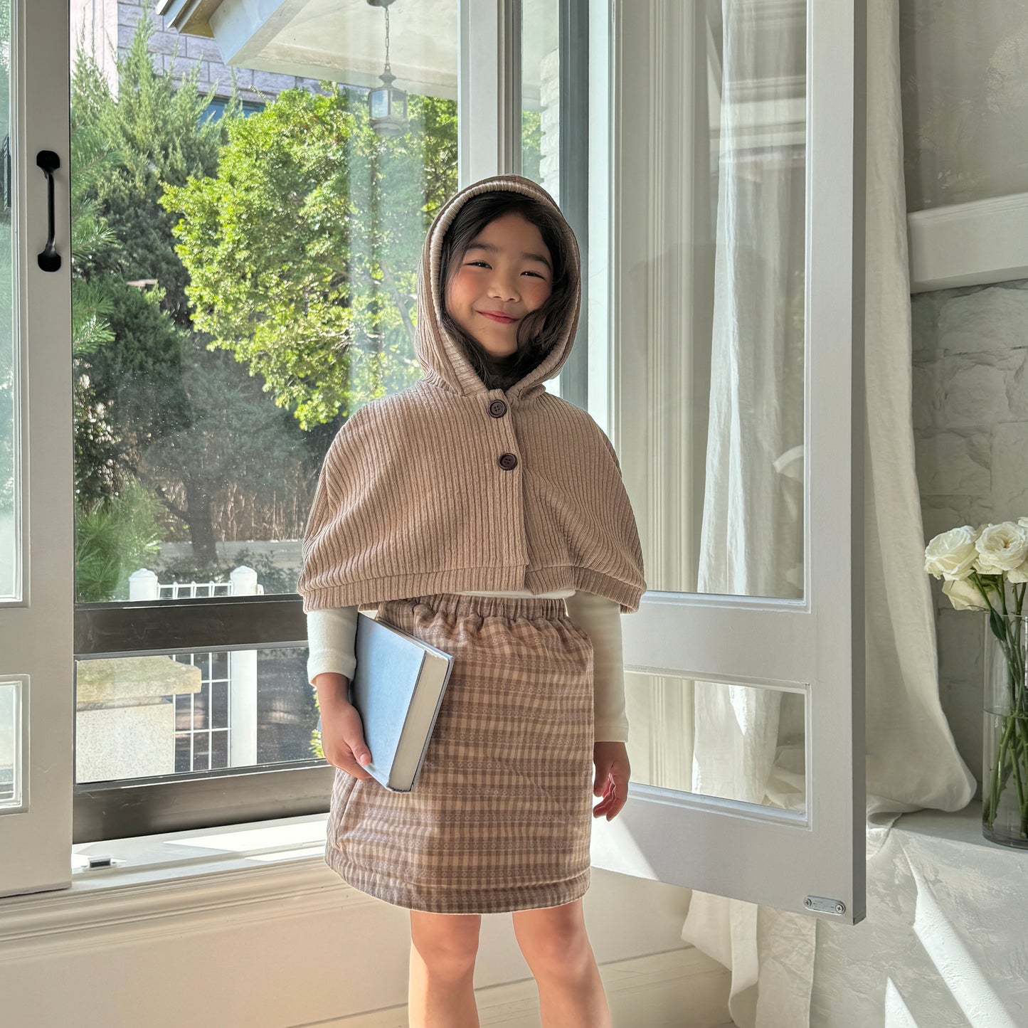 [TODDLER] reversible bond skirt (brown & beige)