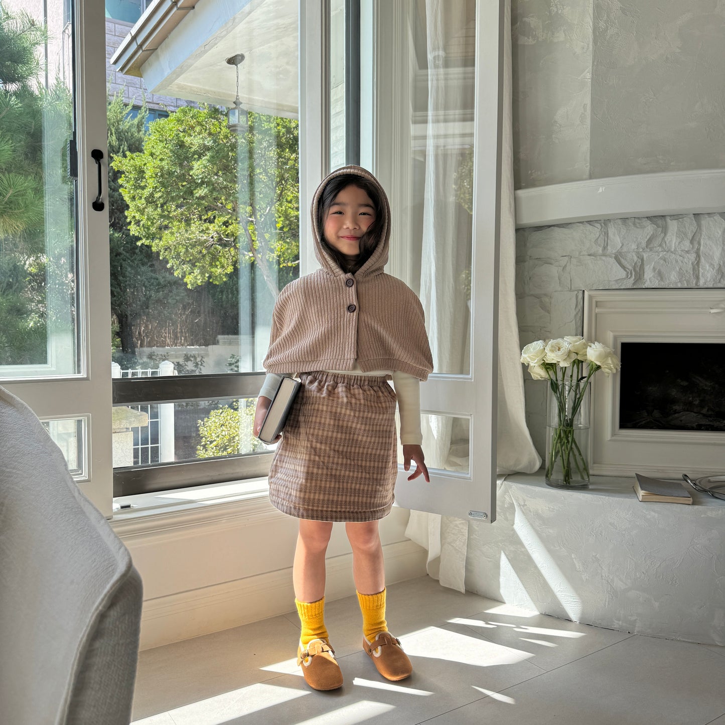 [TODDLER] reversible bond skirt (brown & beige)