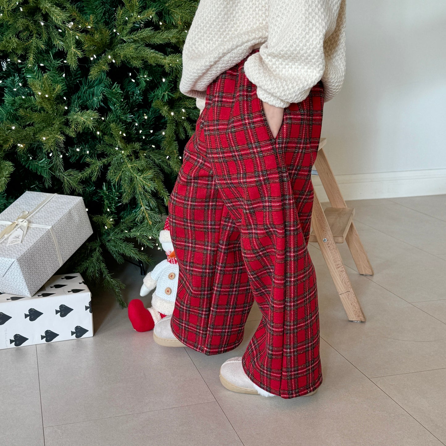 [TODDLER & ADULT] merry plaid pants (red plaid)