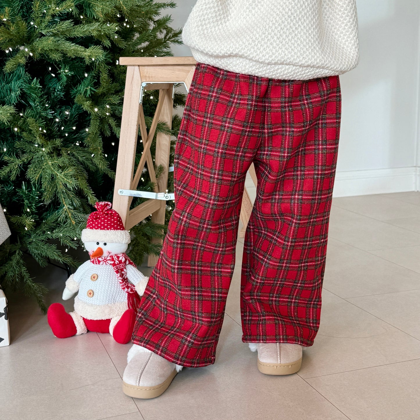 [TODDLER & ADULT] merry plaid pants (red plaid)