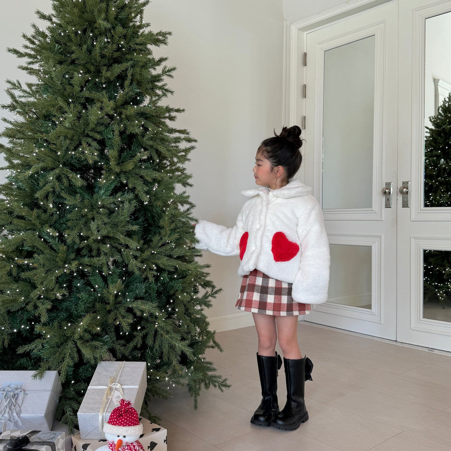 [TODDLER] chocolat plaid skirt (red)