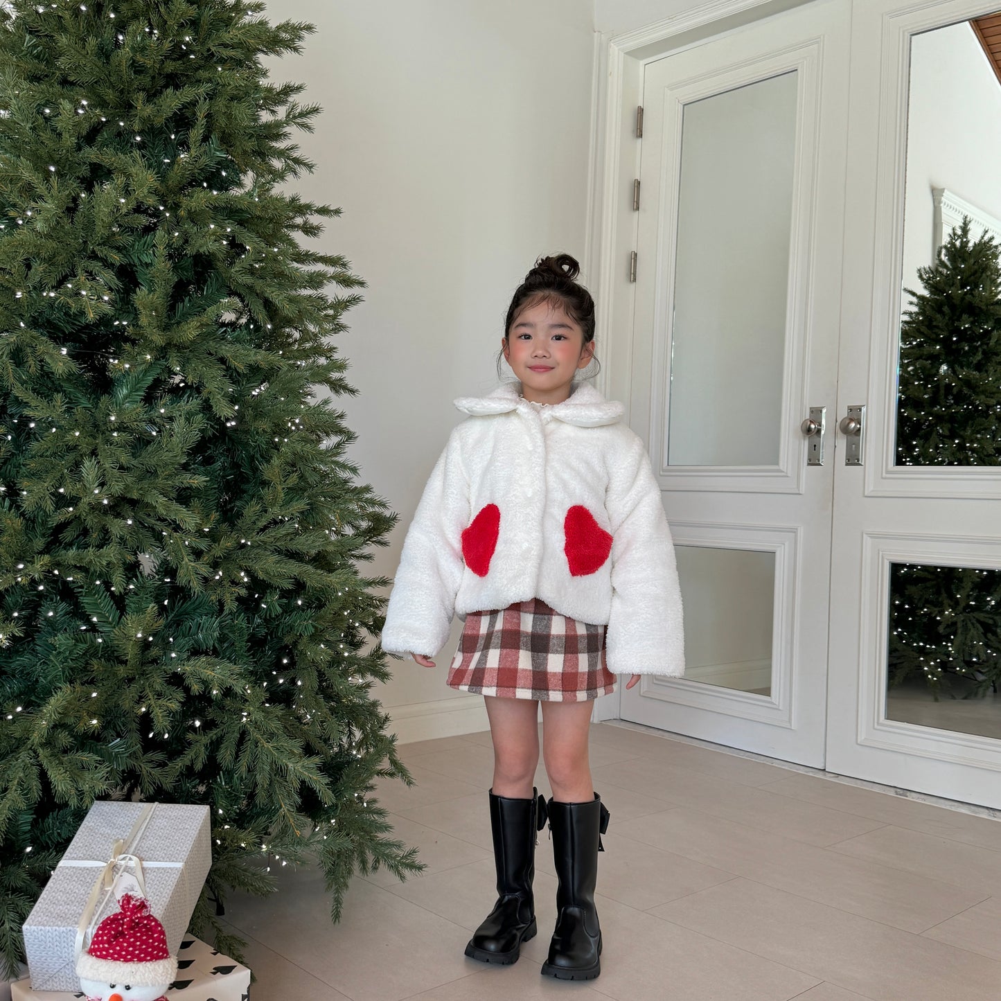 [TODDLER] chocolat plaid skirt (red)