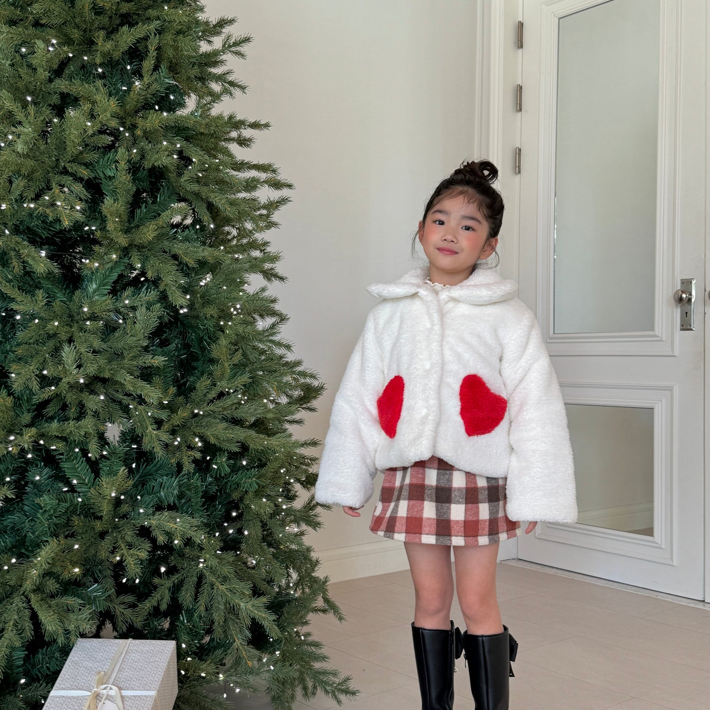 [TODDLER] chocolat plaid skirt (red)