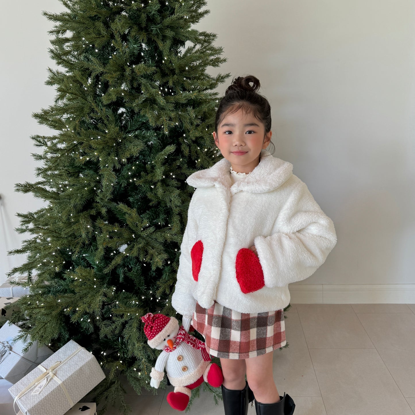 [TODDLER] chocolat plaid skirt (red)