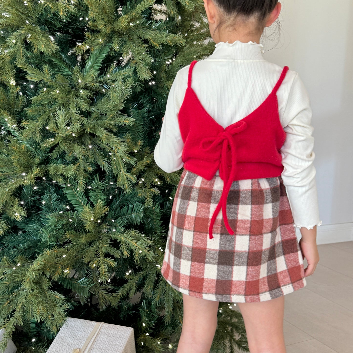 [TODDLER] chocolat plaid skirt (red)