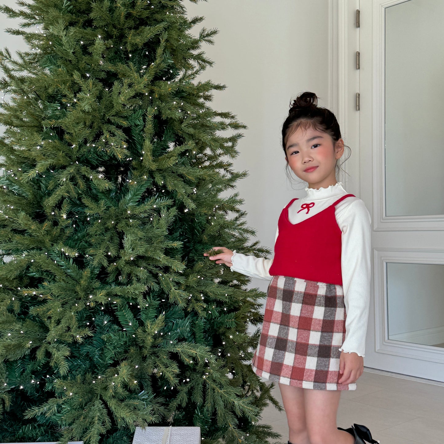 [TODDLER] chocolat plaid skirt (red)