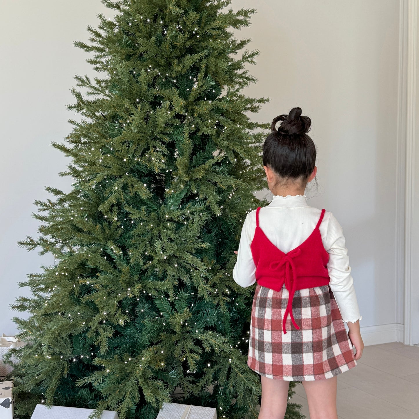 [TODDLER] chocolat plaid skirt (red)