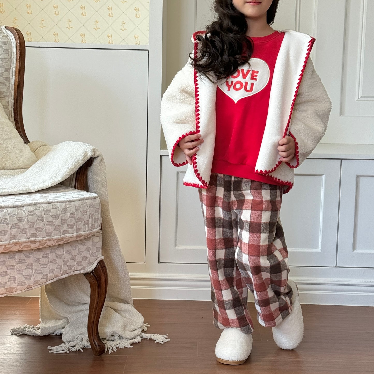 [TODDLER] chocolat plaid pants (red)