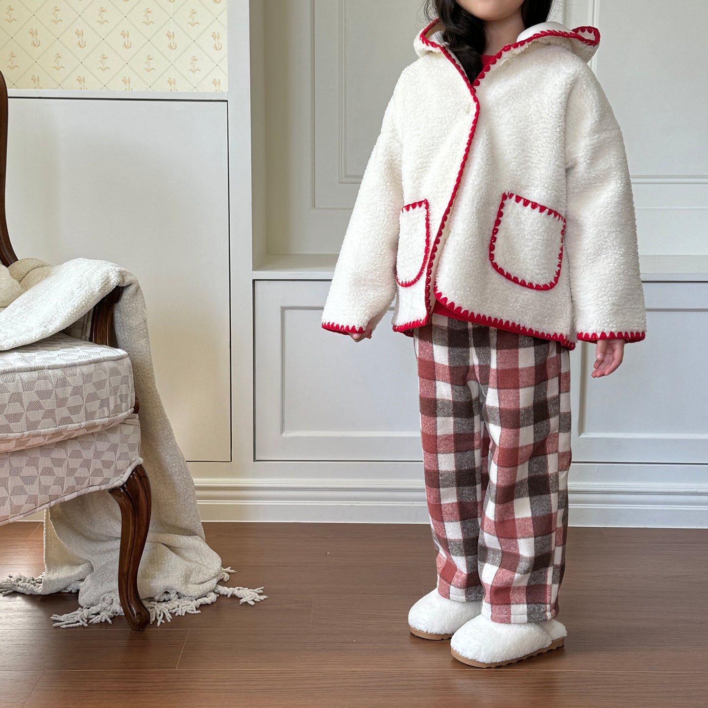 [TODDLER] chocolat plaid pants (red)