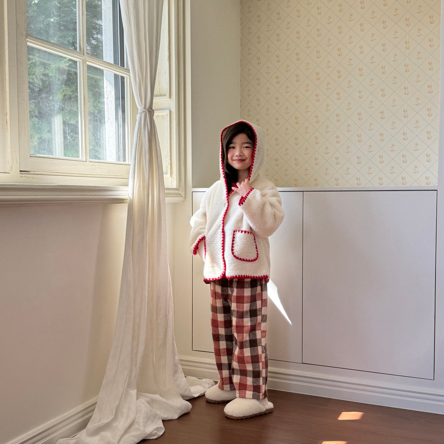 [TODDLER] chocolat plaid pants (red)