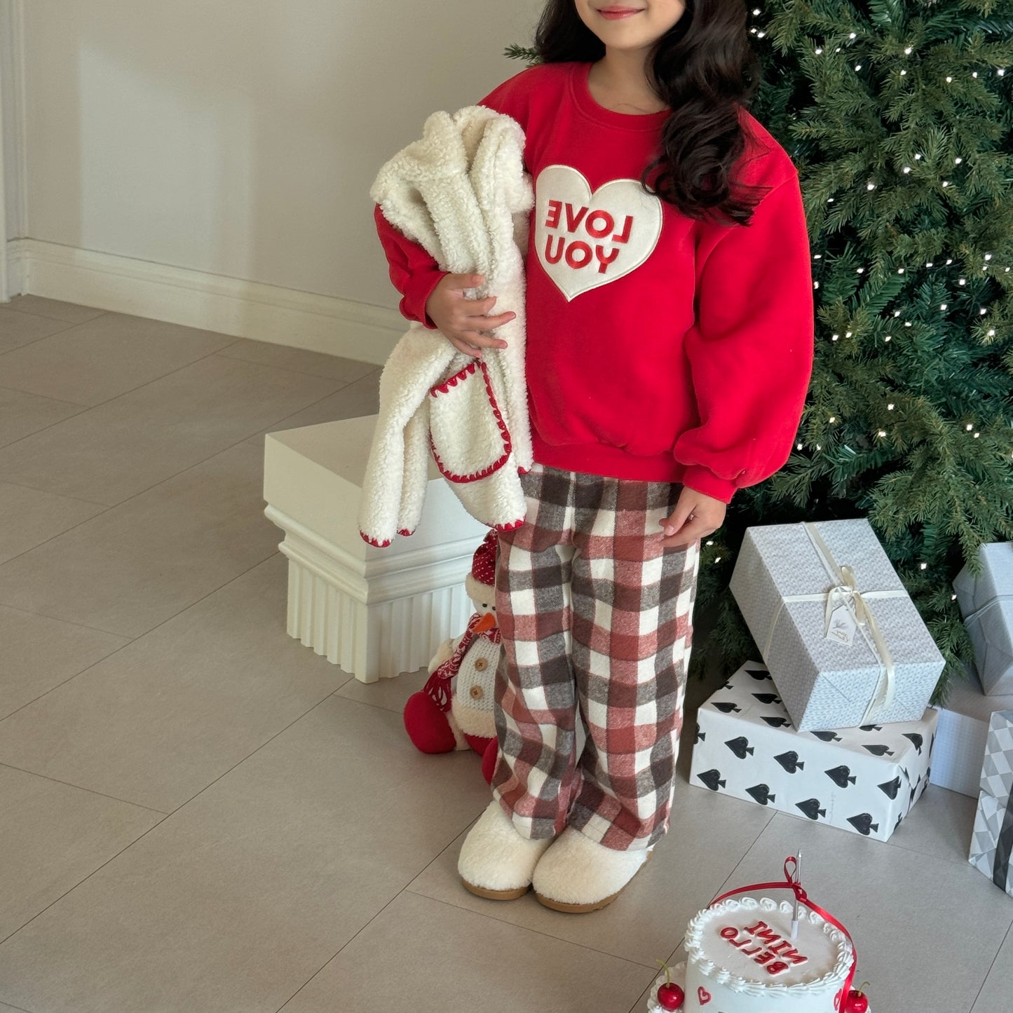 [TODDLER] chocolat plaid pants (red)