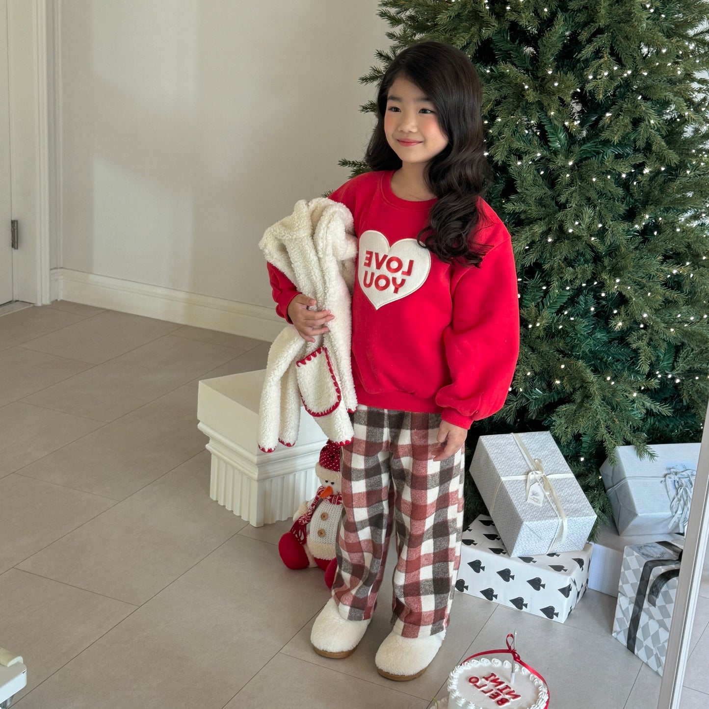 [TODDLER] chocolat plaid pants (red)