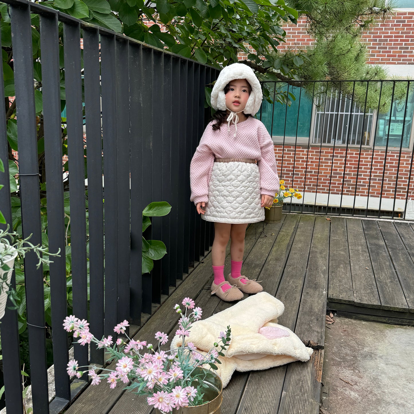 [TODDLER] reversible bond skirt (brown & beige)