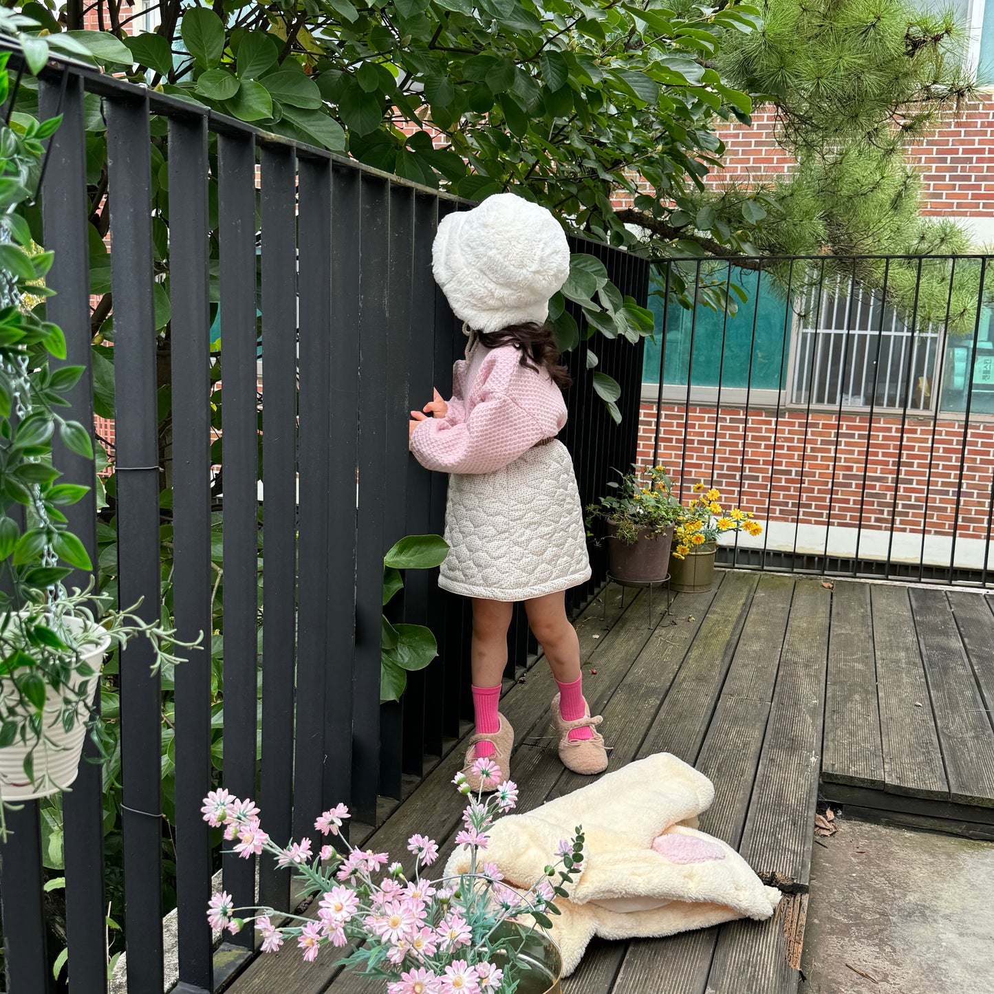 [TODDLER] reversible bond skirt (brown & beige)