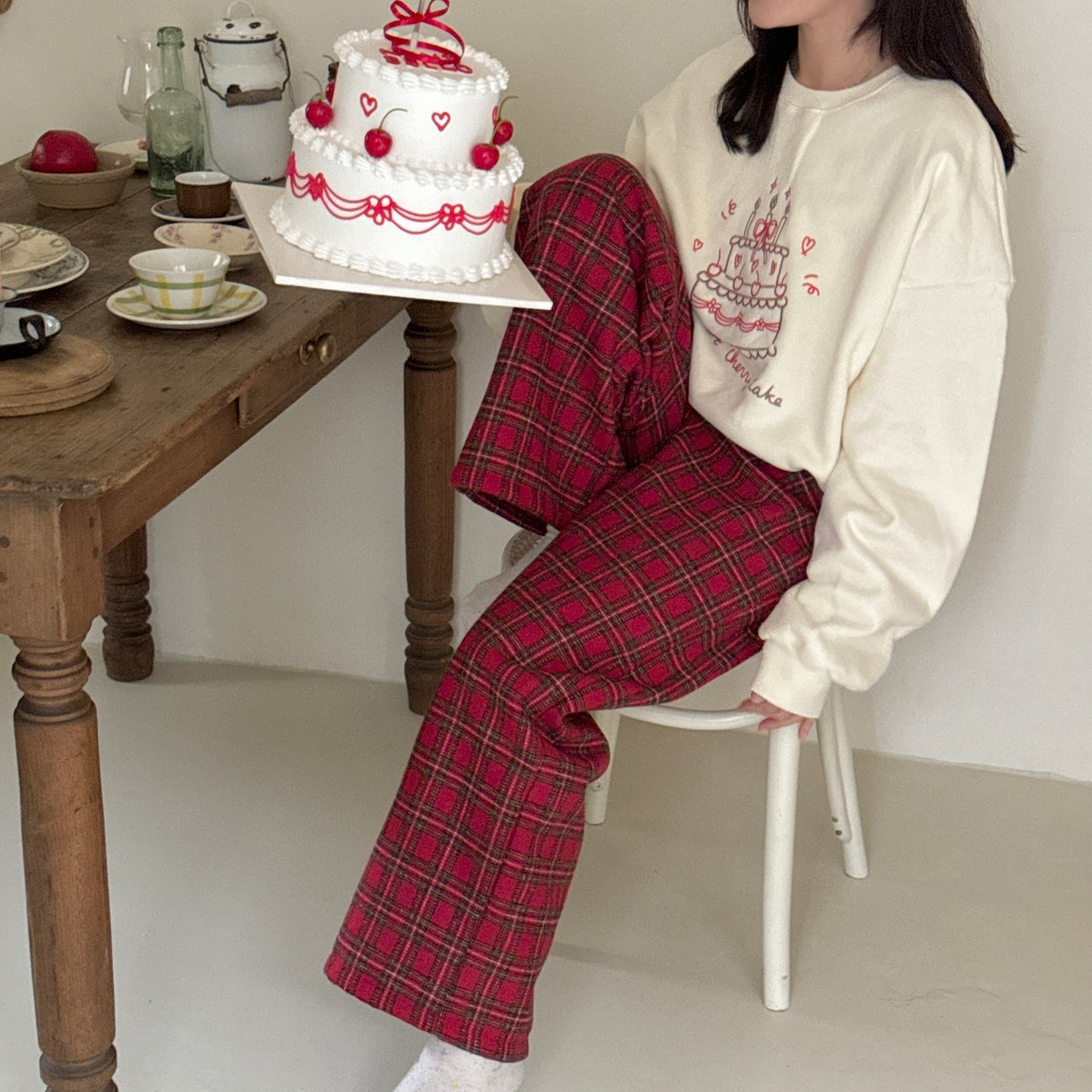 [TODDLER & ADULT] merry plaid pants (red plaid)