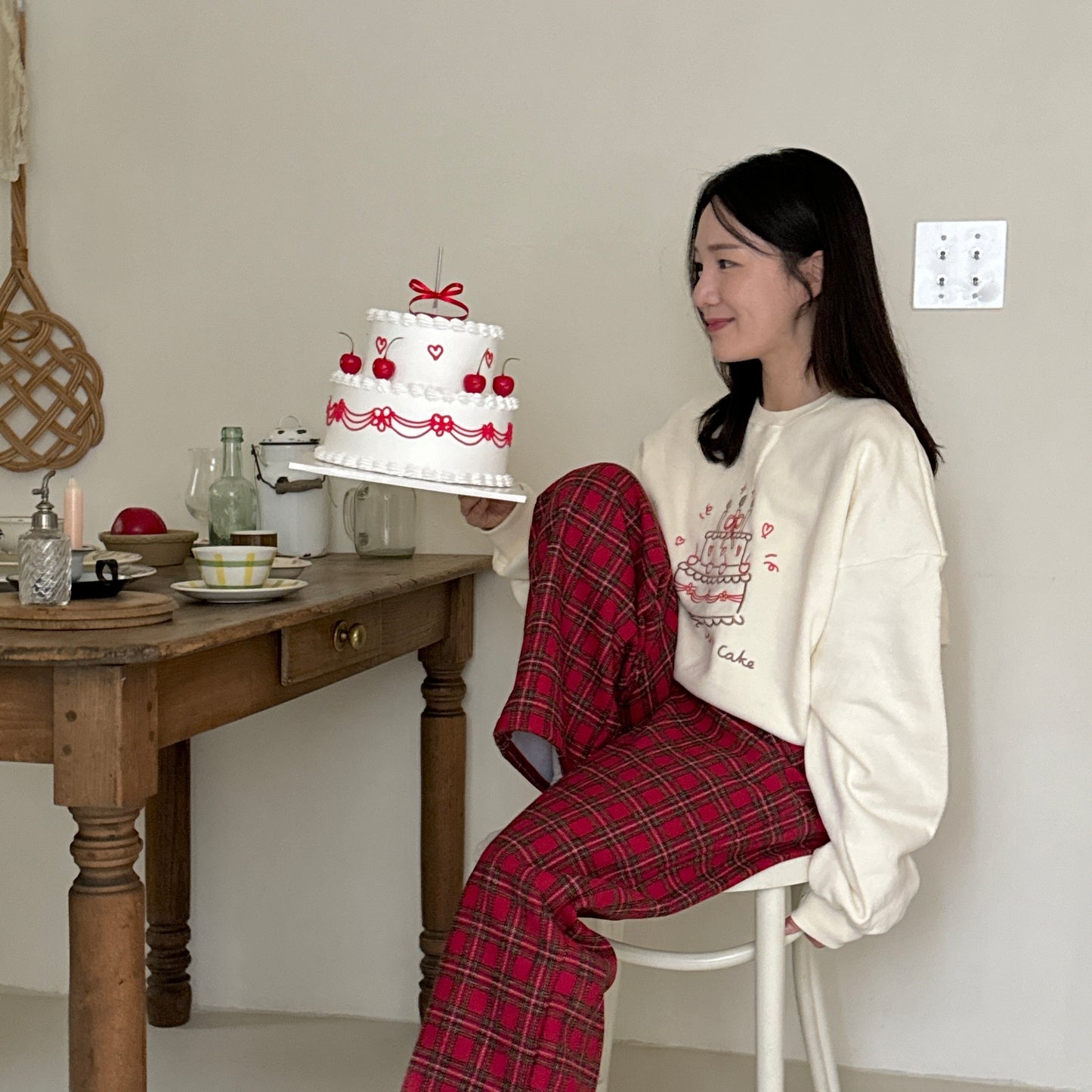 [TODDLER & ADULT] merry plaid pants (red plaid)