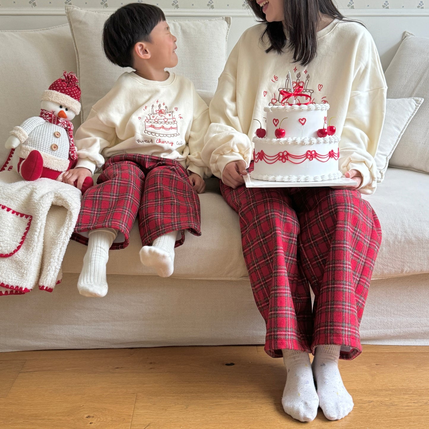 [TODDLER & ADULT] merry plaid pants (red plaid)