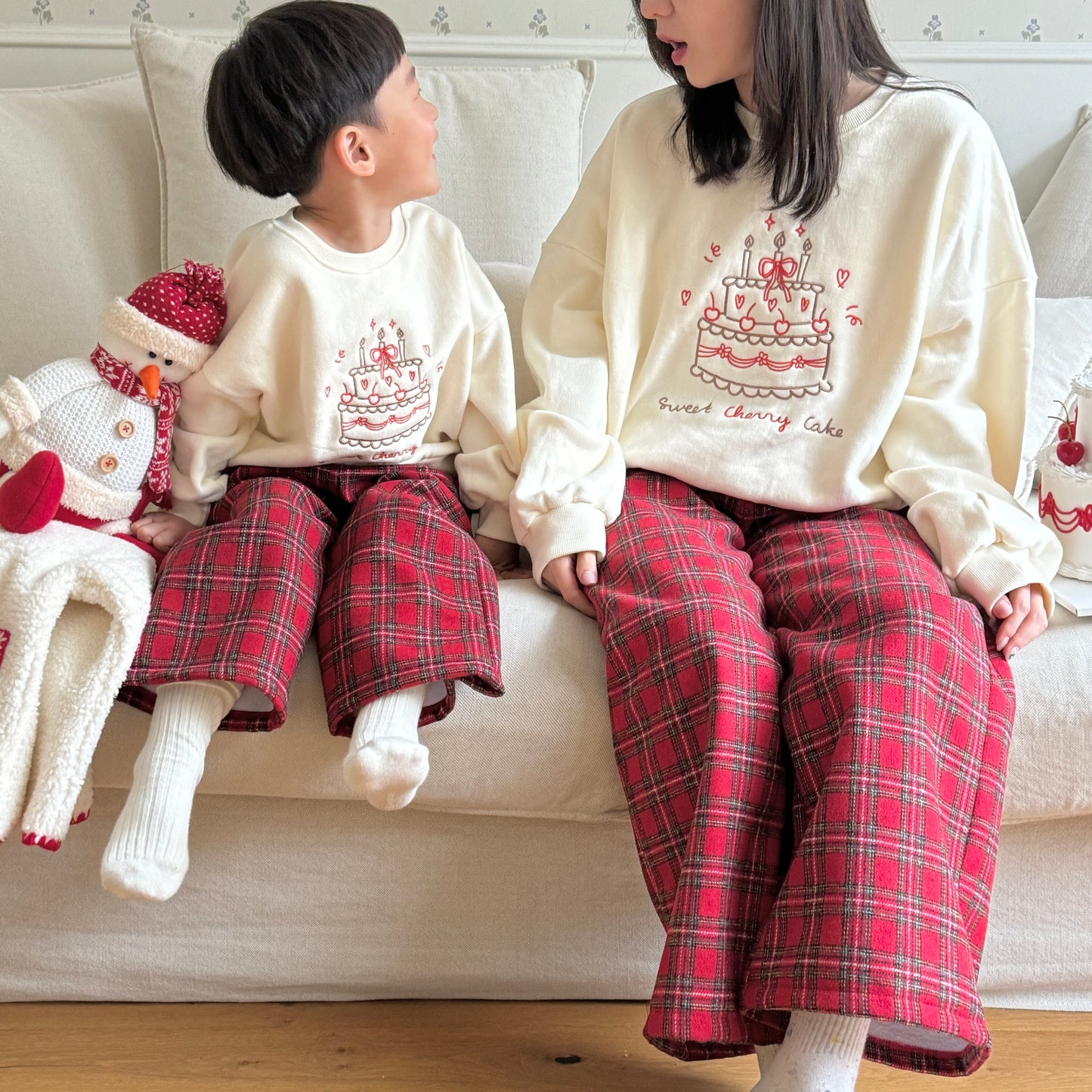 [TODDLER & ADULT] merry plaid pants (red plaid)