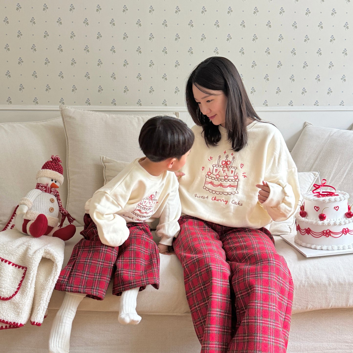 [TODDLER & ADULT] merry plaid pants (red plaid)