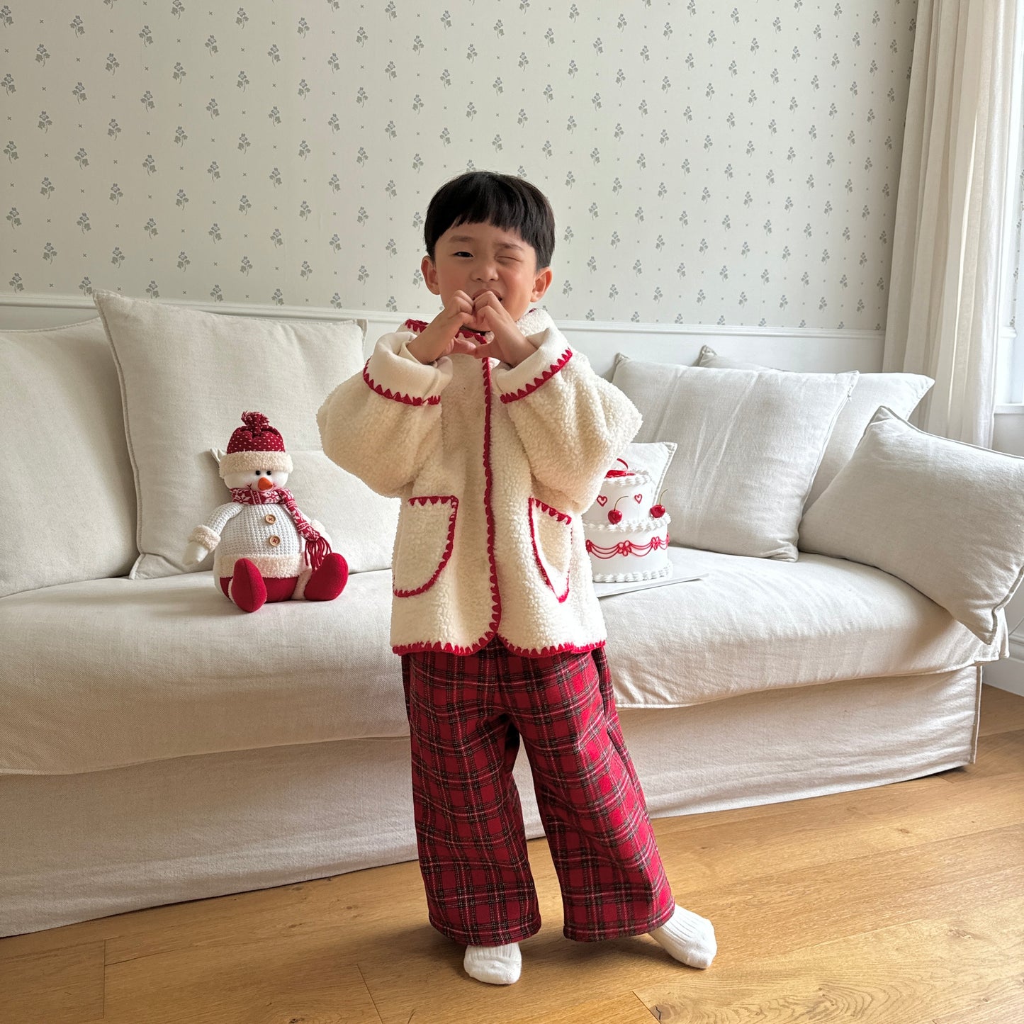 [TODDLER] fluffy wool jacket (red)