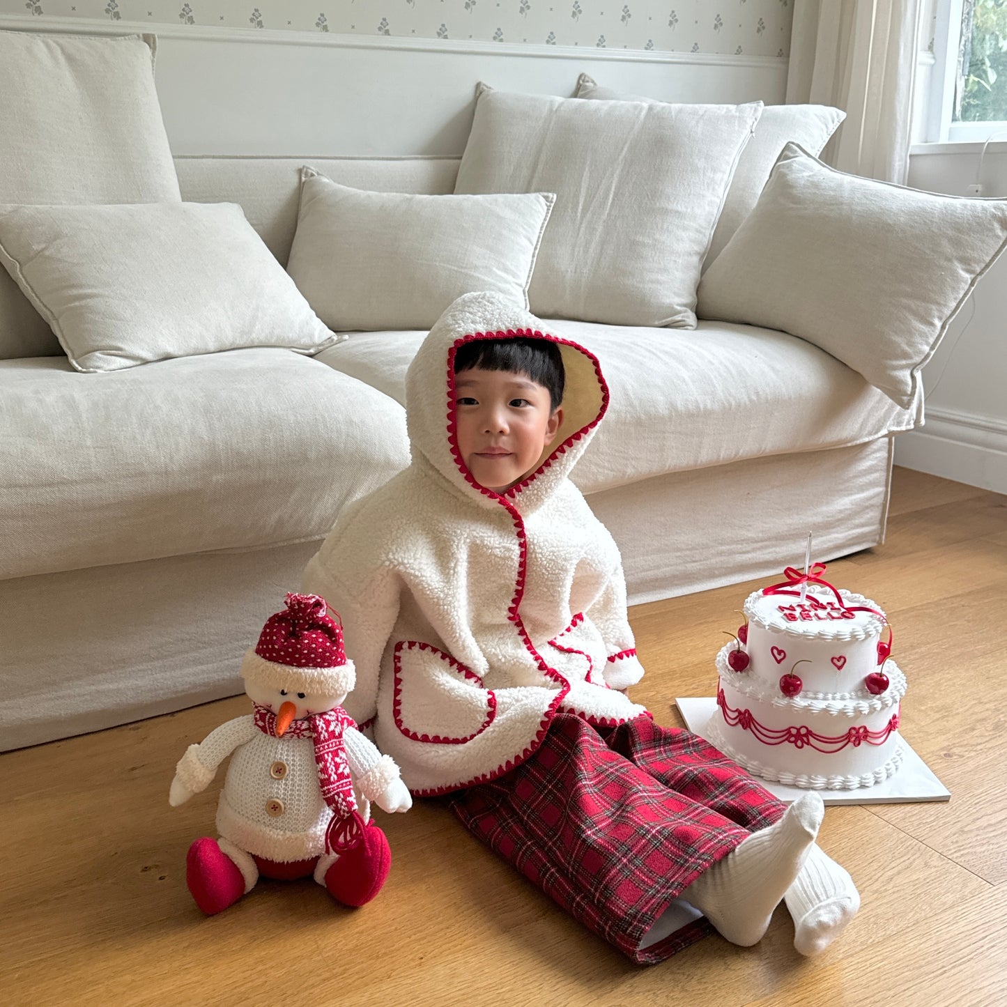 [TODDLER] fluffy wool jacket (red)