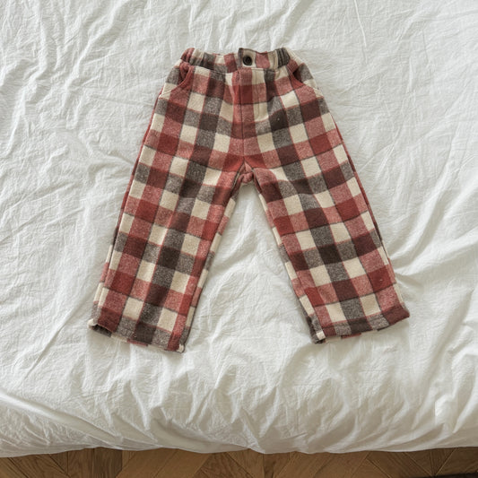 [TODDLER] chocolat plaid pants (red)