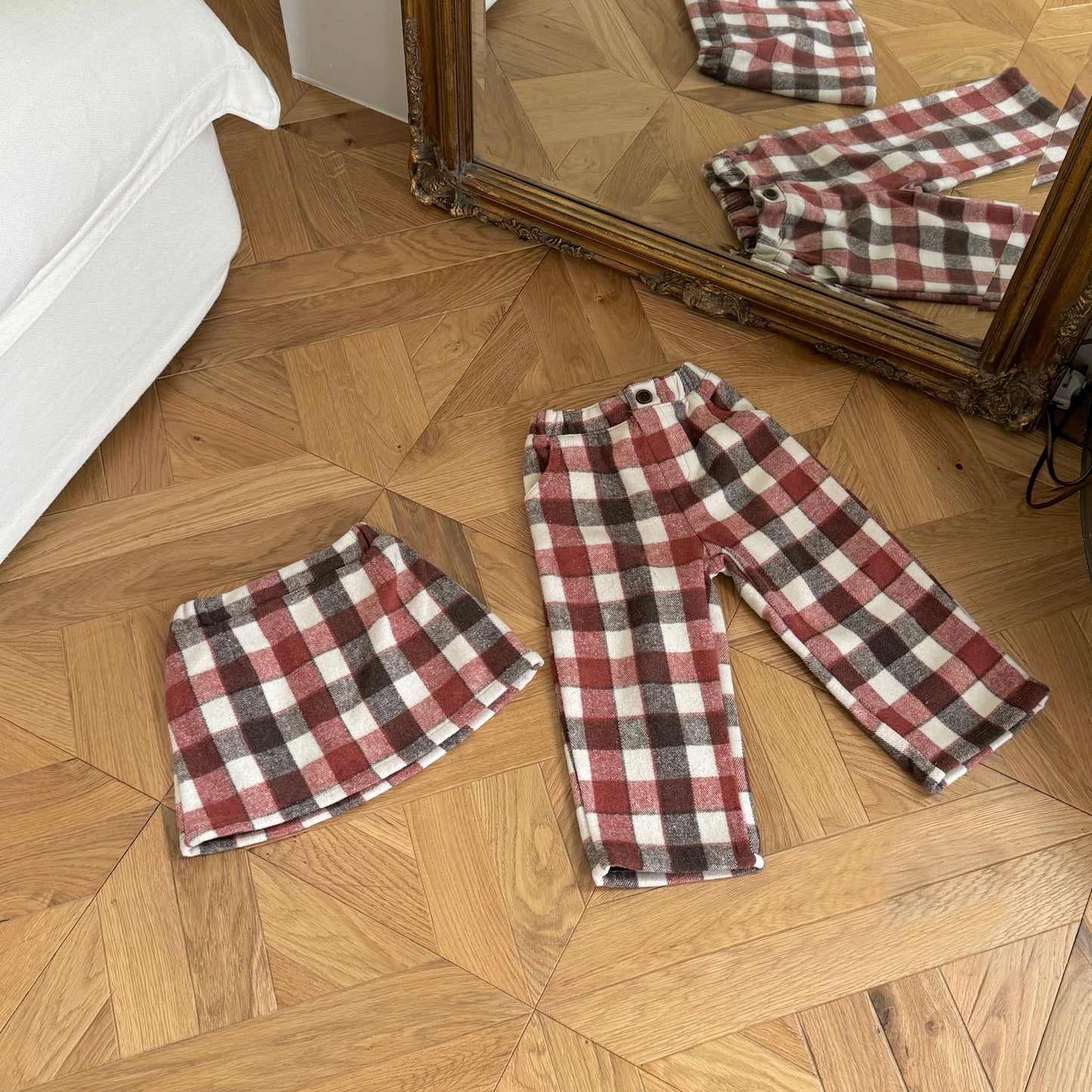 [TODDLER] chocolat plaid skirt (red)