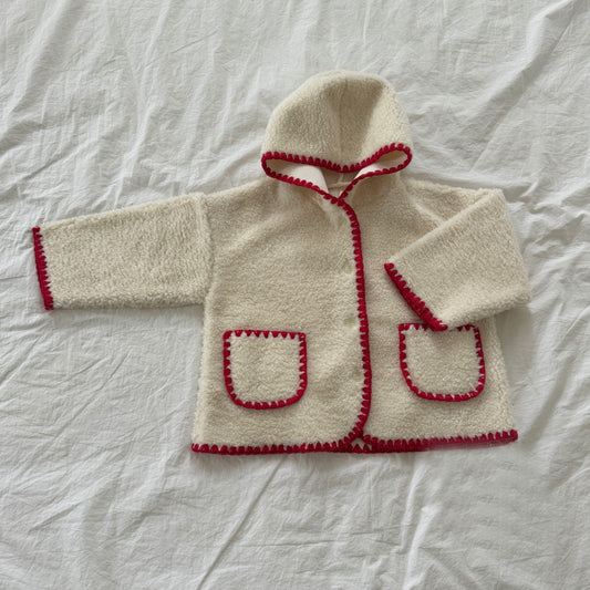 [TODDLER] fluffy wool jacket (red)